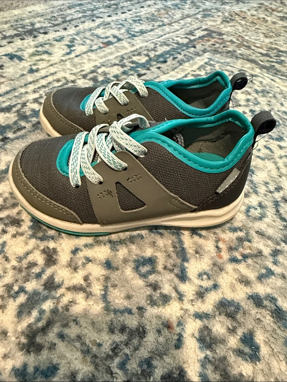 OshKosh B'gosh Gray and Teal Kids Sneakers